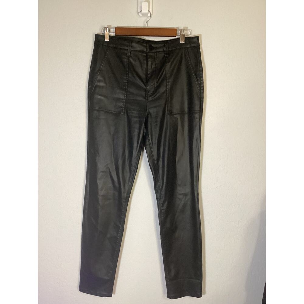 Sanctuary Standard Pants Women's Size 30 Black Surplus Faux Leather Pockets